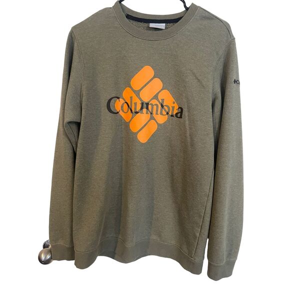 Columbia Mens Green Long Sleeve Pullover Crew Neck Sweatshirt Size Small - Picture 1 of 15